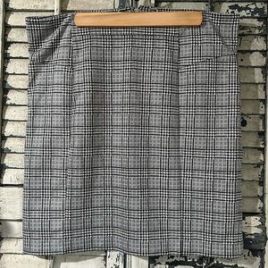 Michael Kors black and grey houndstooth plaid pencil Skirt Size XL